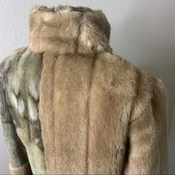 Sandro Nounours Faux Patchwork Fur Coat - Picture 4 of 16